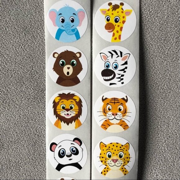 200 One Inch Stickers ~ Animal Theme ~ Owl Kawaii Asian Cat Wild Animals - Picture 8 of 9